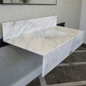 Custom Calacatta Marble Sink, Marble Vanity Top, Marble Countertop Calacatta Marble, Bathroom Sink,Handmade Marble Bathroom Sink