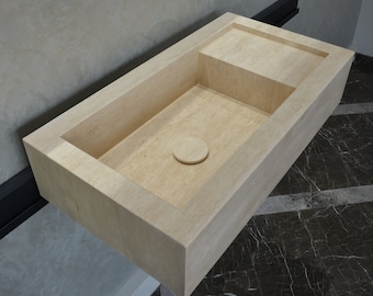 Custom Travertine Sink, Travertine Bathroom Sink, Custom Travertine Sink, Farmhouse Sink, Marble Vessel Sink, Marble Vanity Top, Countertop