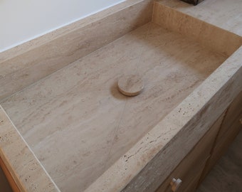 Marble Sink, Custom Travertine Sink, Natural Stone Sink, Marble Vessel Sink, Bathroom Sink, Wash Basin, Handmade Marble Sink, Kitchen Sink