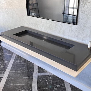 Custom Quartz Countertop, Bathroom Countertop, Vessel Sink, Sink Integrated Custom Quartz Countertop, Quartz Bathroom Sink, Quartz Sink