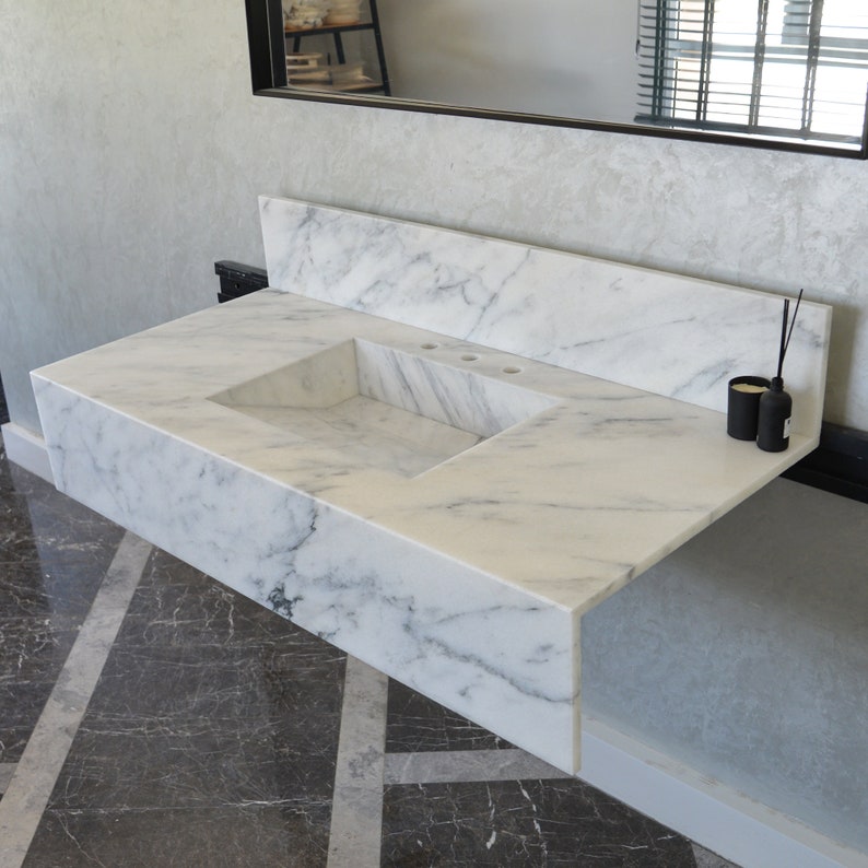 Custom Calacatta Marble Sink, Marble Vanity Top, Marble Countertop Calacatta Marble, Bathroom Sink,Handmade Marble Bathroom Sink