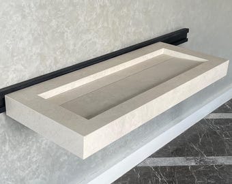 Handmade Infinity Chianca Di Ostuni Porcelain Sink: Marble Look, Custom Bathroom Vanity