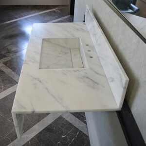 Custom Calacatta Marble Sink, Marble Vanity Top, Marble Countertop Calacatta Marble, Bathroom Sink,Handmade Marble Bathroom Sink