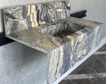 Handmade Vegas Blue Marble Sink: Custom Vanity Top