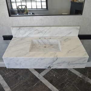 Custom Calacatta Marble Sink, Marble Vanity Top, Marble Countertop Calacatta Marble, Bathroom Sink,Handmade Marble Bathroom Sink