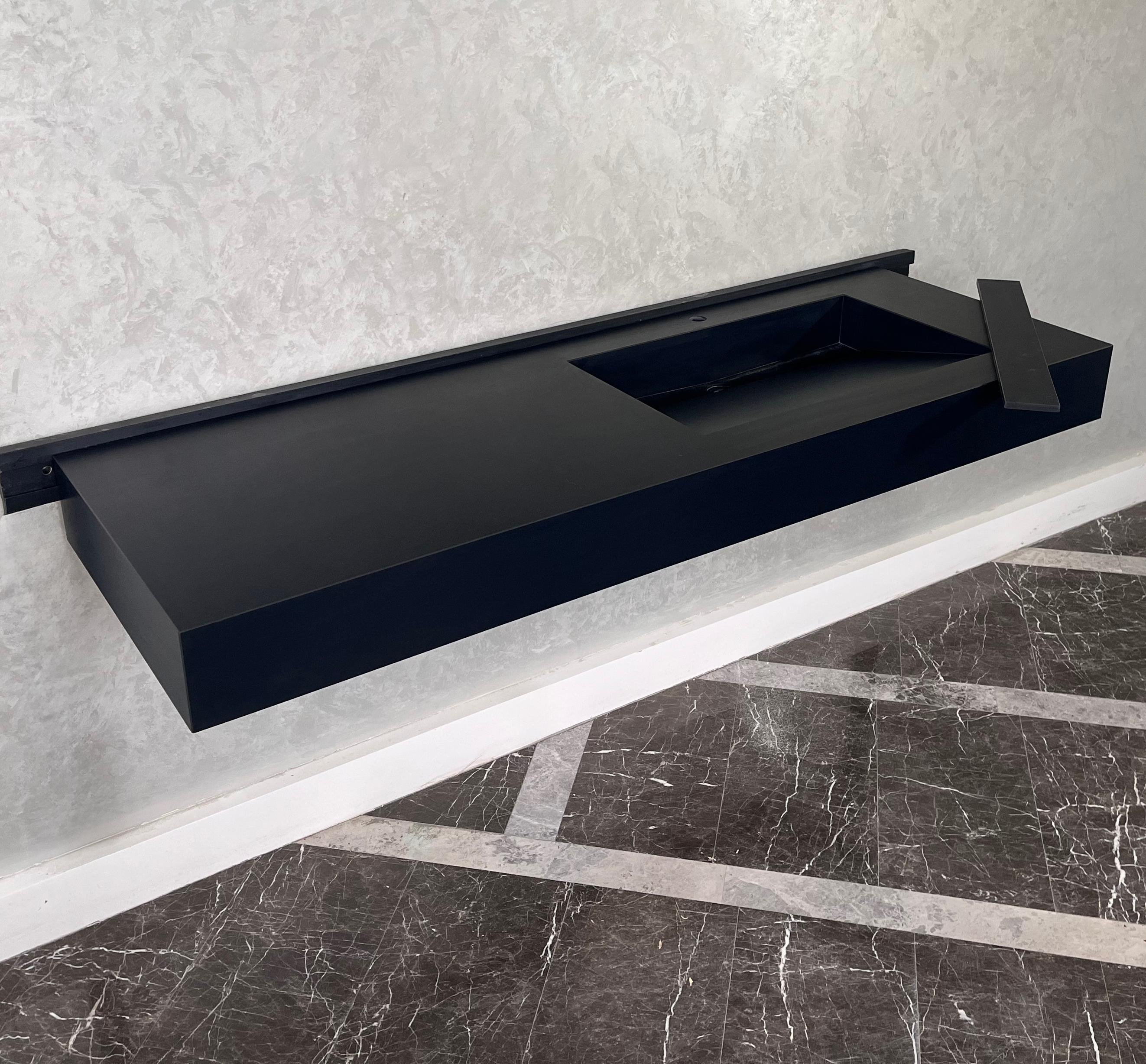 Custom Made Absolute Black Bathroom Sink, Kitchen Sink, Marble Look Porcelain Sink, High Enginereed Porcelain Design, Custom Handmade Sink