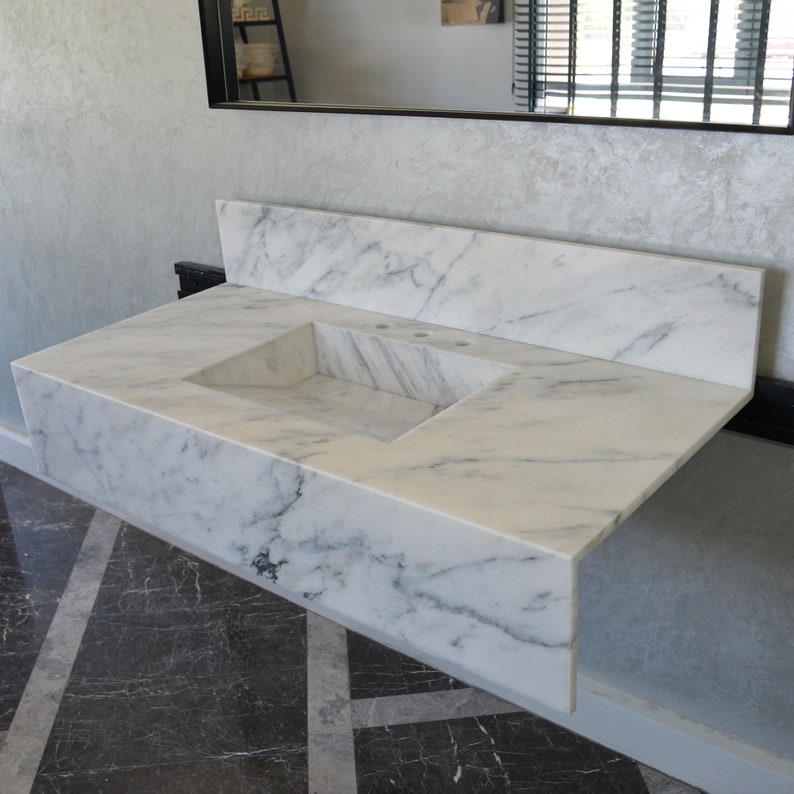 Custom Calacatta Marble Sink, Marble Vanity Top, Marble Countertop Calacatta Marble, Bathroom Sink,Handmade Marble Bathroom Sink