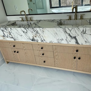 Custom Calacatta Viola Look Materia Corchia Gold Porcelain Sink, Custom Bathroom Vanity, Bathroom Sink, Custom Vanity Top, Double Sink