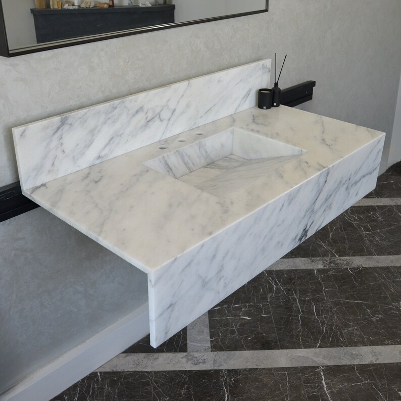 Custom Calacatta Marble Sink, Marble Vanity Top, Marble Countertop Calacatta Marble, Bathroom Sink,Handmade Marble Bathroom Sink