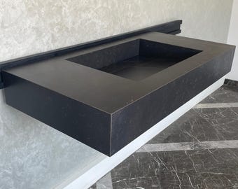 Handcrafted Custom Dekton Kelya Porcelain Bathroom Sink: Custom Vanity Top or Wall Mount
