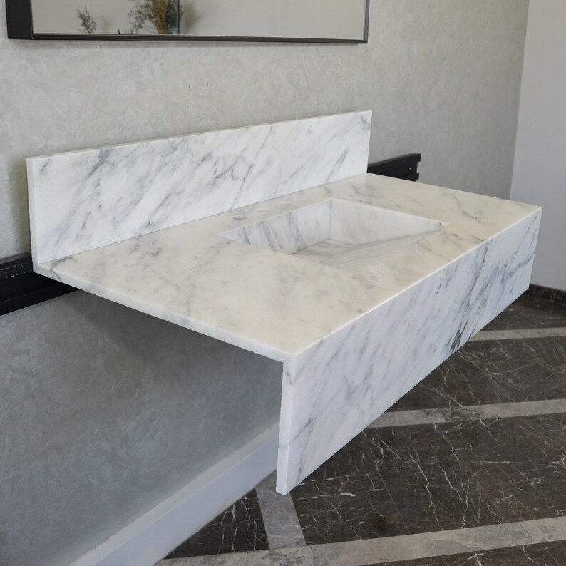 Custom Calacatta Marble Sink, Marble Vanity Top, Marble Countertop Calacatta Marble, Bathroom Sink,Handmade Marble Bathroom Sink
