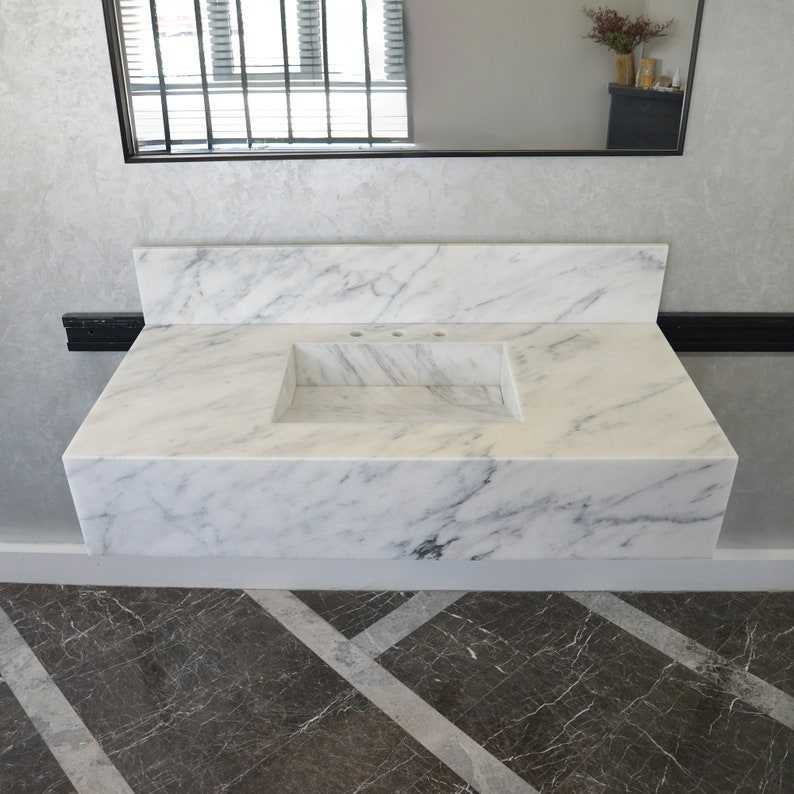 Custom Calacatta Marble Sink, Marble Vanity Top, Marble Countertop Calacatta Marble, Bathroom Sink,Handmade Marble Bathroom Sink