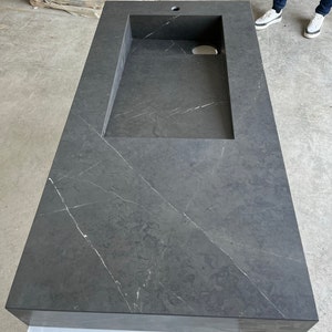 Custom Porcelain Sink. Custom Marble Design. Bathroom Vanity. Marble Sink. Rectangular Marble Sink. Rectangular Porcelain Sink. Rectangular Marble Sink. Marble Vessel. Custom Sink. Carrara. Marble Sink Wall Mount. Marble Long Sink. Black Sink