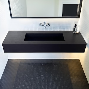 Sink Integrated Custom Dekton SiriusPorcelain Sink, Marble Look Kitchen Sink, Bathroom Sink, Bathroom Vanity, Handmade Porcelain Sink