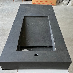 Custom Porcelain Sink. Custom Marble Design. Bathroom Vanity. Marble Sink. Rectangular Marble Sink. Rectangular Porcelain Sink. Rectangular Marble Sink. Marble Vessel. Custom Sink. Carrara. Marble Sink Wall Mount. Marble Long Sink. Black Sink