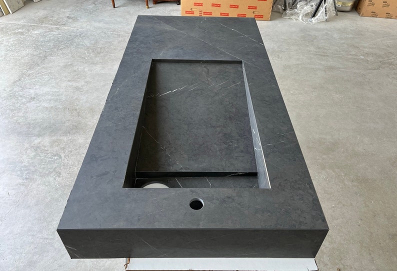 Custom Porcelain Sink. Custom Marble Design. Bathroom Vanity. Marble Sink. Rectangular Marble Sink. Rectangular Porcelain Sink. Rectangular Marble Sink. Marble Vessel. Custom Sink. Carrara. Marble Sink Wall Mount. Marble Long Sink. Black Sink