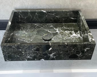 Handmade Teos Green Marble Sink: Custom Vanity Top