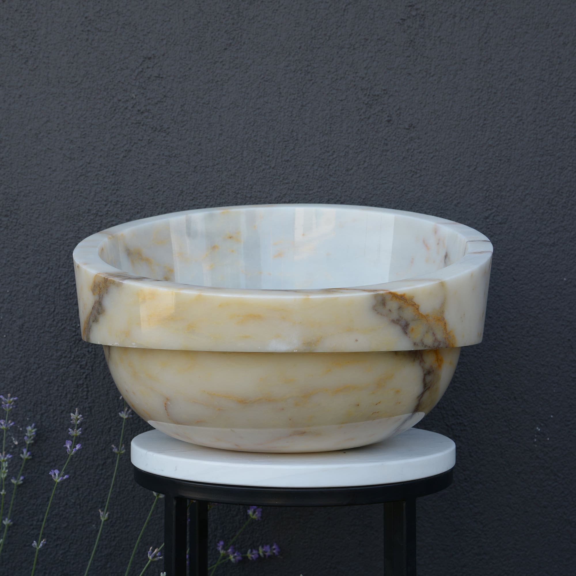 Handcrafted Veined Marble Sink, Bowl Sink, Vessel Sink, Marble Bathroom