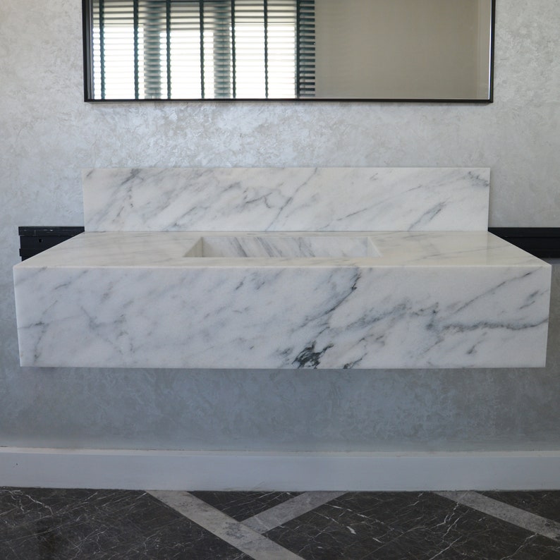 Custom Calacatta Marble Sink, Marble Vanity Top, Marble Countertop Calacatta Marble, Bathroom Sink,Handmade Marble Bathroom Sink