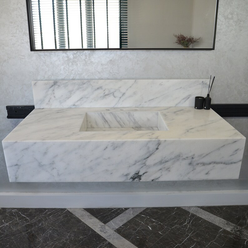 Custom Calacatta Marble Sink, Marble Vanity Top, Marble Countertop Calacatta Marble, Bathroom Sink,Handmade Marble Bathroom Sink