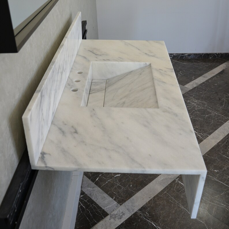 Custom Calacatta Marble Sink, Marble Vanity Top, Marble Countertop Calacatta Marble, Bathroom Sink,Handmade Marble Bathroom Sink