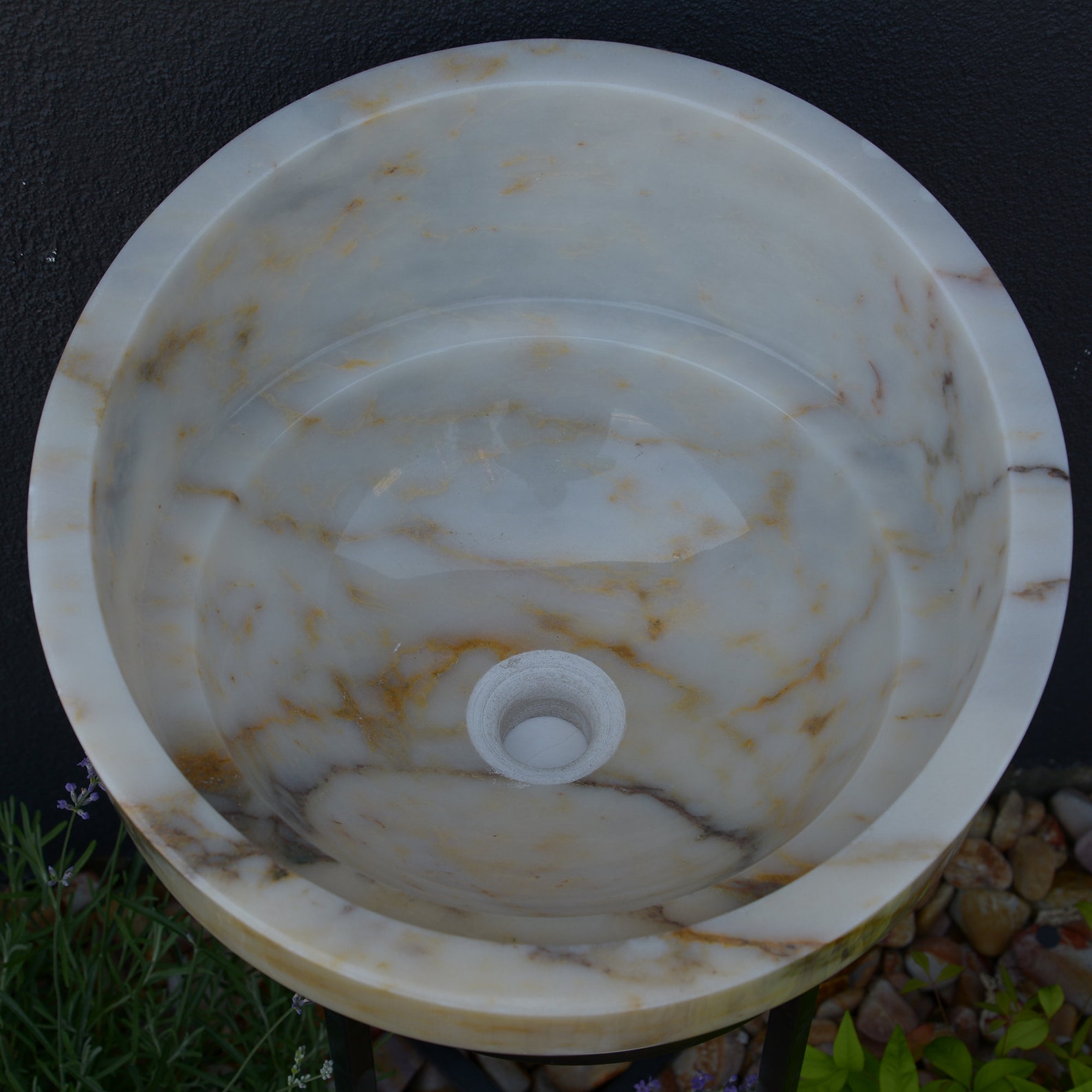Handcrafted Veined Marble Sink, Bowl Sink, Vessel Sink, Marble Bathroom