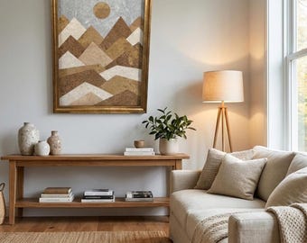 Handcrafted Geometric Natural Stone Wall Art