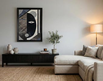 Handcrafted Modern Abstract Face Porcelain Wall Art