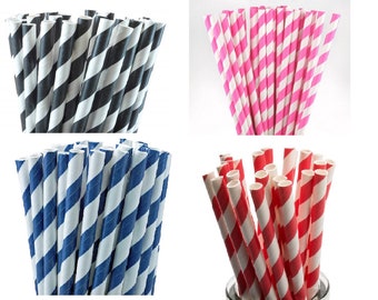 250 Paper Straws - 6mm x 200mm (8") - Biodegradable Compostable Eco-Friendly