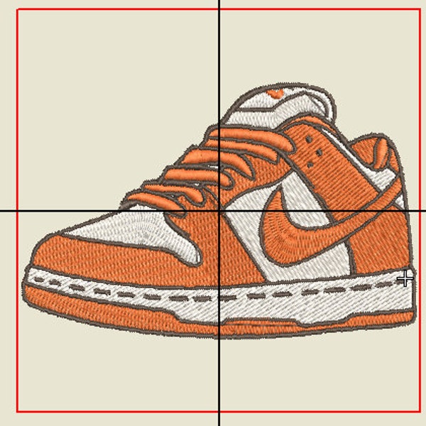 motif de broderie de chaussures de baskets orange