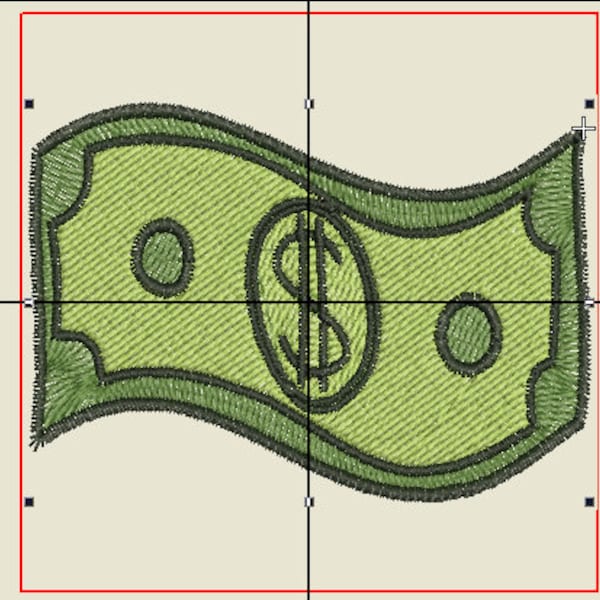 Paper money embroidery design