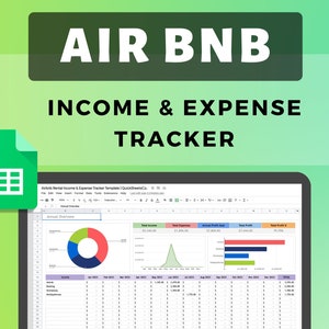 Airbnb Rental Income & Expense Tracker | Airbnb Profit Tracking Spreadsheet | Airbnb Management | Expense Log | Google Sheets
