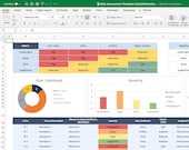 Risk Assessment Excel Template | Business Spreadsheet | Risk Management | Fillable Risk Assessment | Risk Register Excel Spreadsheet