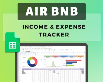 Airbnb Rental Income & Expense Tracker | Airbnb Profit Tracking Spreadsheet | Airbnb Management | Expense Log | Google Sheets