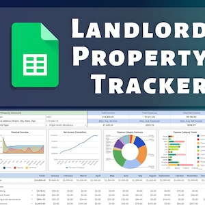 Landlord Rental Property Spreadsheet Template Google Sheets | Rental Income & Expense Tracker | Landlord Tracker | Real Estate Sheet