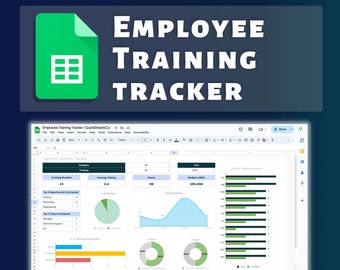 Employee Training Template | Training Tracker | Employee Training | Employee Tracking Template | Google Sheets Template | HR Tracking