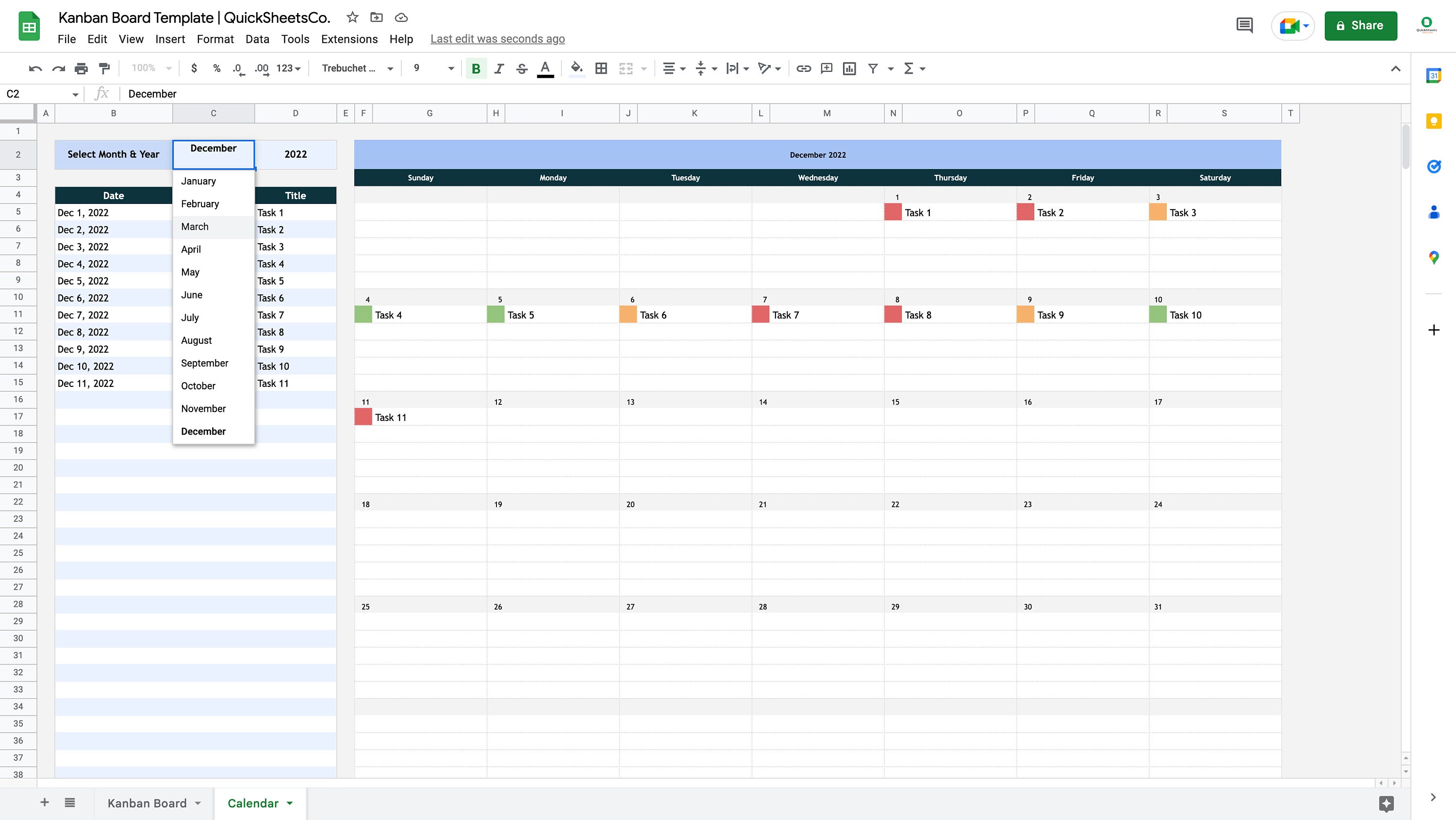 Kanban Board Google Sheets Template Kanban Agile Board Etsy