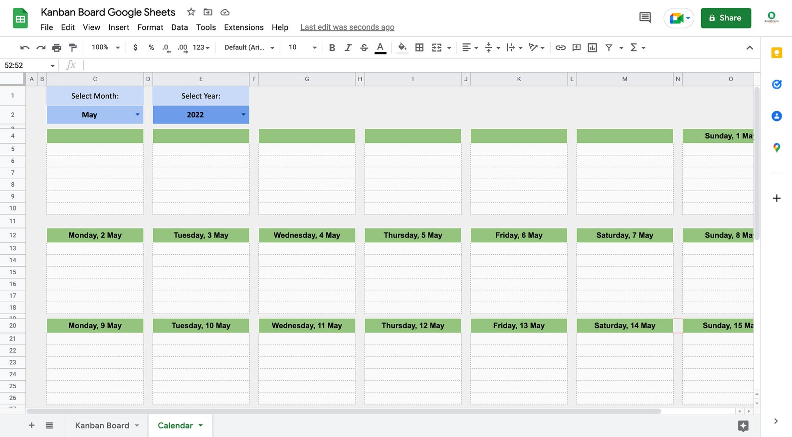 Kanban Board Google Sheets Template Kanban Agile Board Etsy
