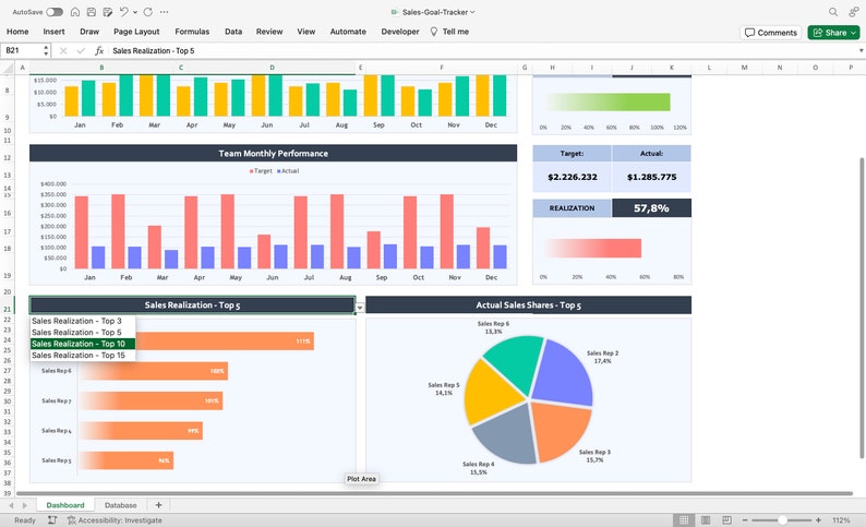 Sales Goal Tracker Excel Template Salesman Target Tracker Sales