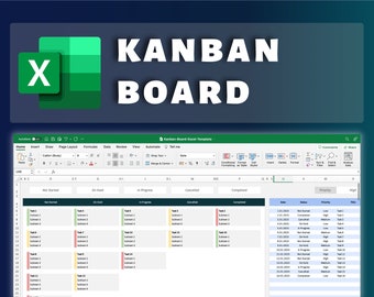 Kanban Board Excel Template | Task Tracker | Project Management | Gantt Chart | To Do List | Calendar | Agile Project Management