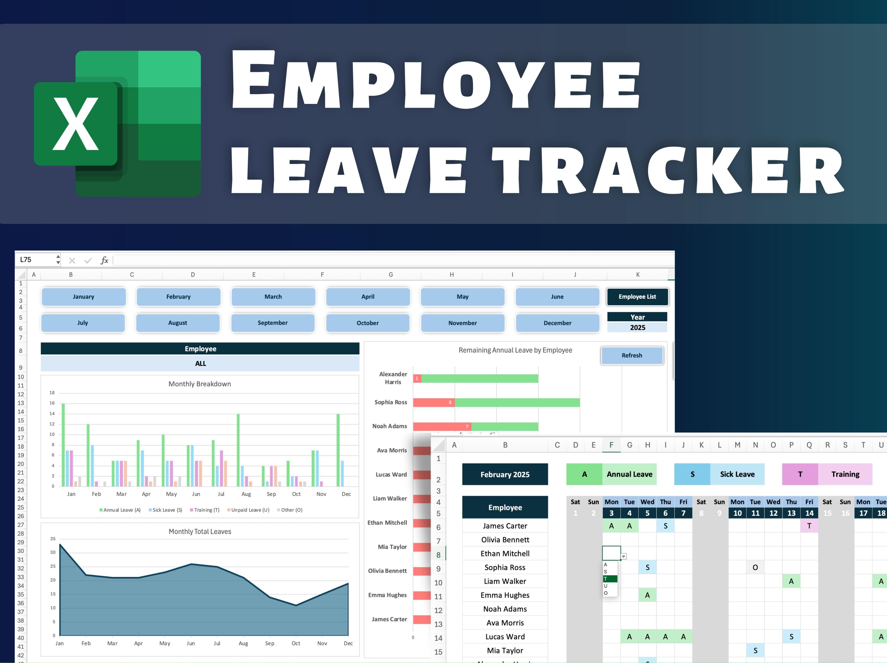 Employee Leave Tracker Excel Template Leave Management Excel Time