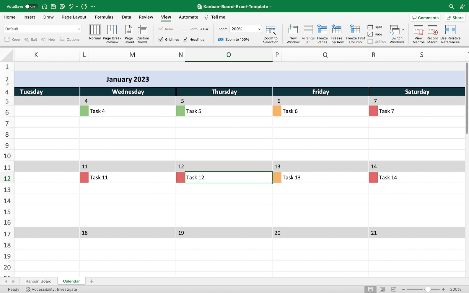 Kanban Board Excel Template Task Tracker Project - Etsy