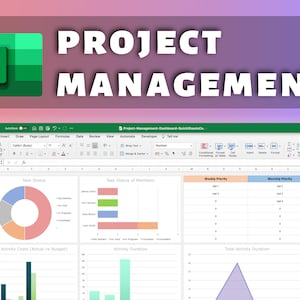Excel-sjabloon voor projectbeheerdashboard | Automatisch dashboard | Tijdlijn | Kanbanbord | Planner-spreadsheet | Maandelijks budget