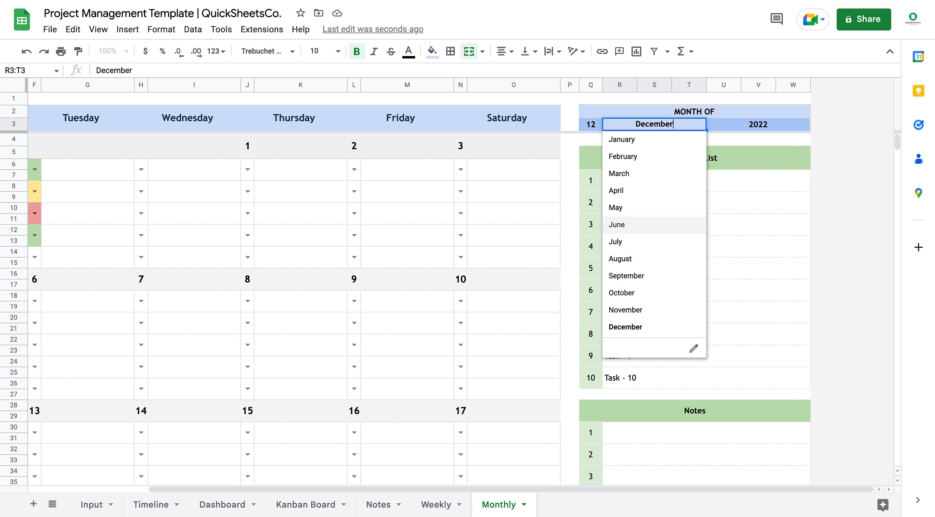 Project Management Dashboard Google Sheets Template - Etsy