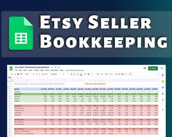 Etsy Bookkeeping Automated Spreadsheet | Income & Expense Tracker | Accounting | Google Sheets | Small Business | Sales  Tracker