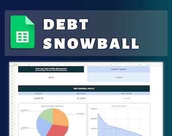 Debt Snowball Spreadsheet Google Sheets | Debt Payoff Tracker | Excel Debt Snowball Calculator | Student Loan Payoff House Debt Payoff Chart