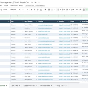 CRM Template Client Tracker Google Sheets Customer Relationship ...