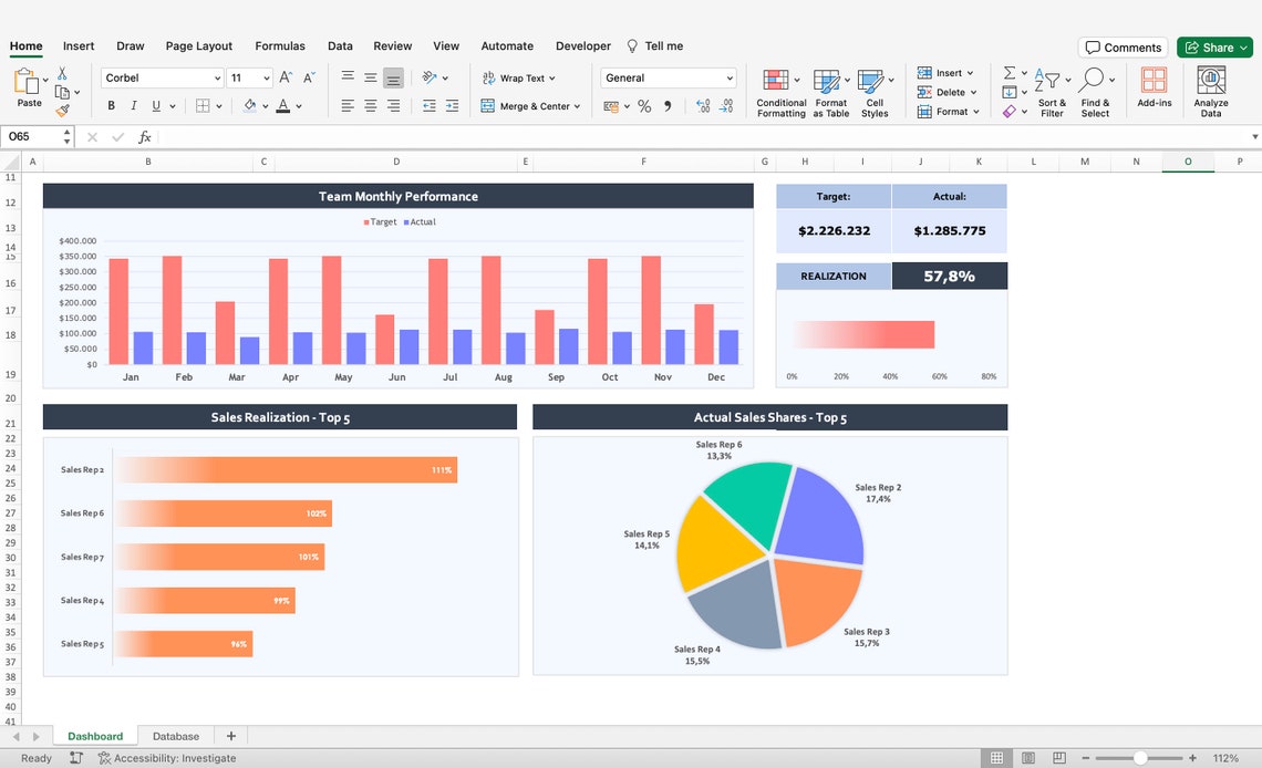 Sales Goal Tracker | Excel Template | Salesman Target Tracker | Sales ...