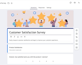 Customer Satisfaction Feedback Survey Template | Google Forms | Gather Feedback | Data Collection | Analyze Customer Experience