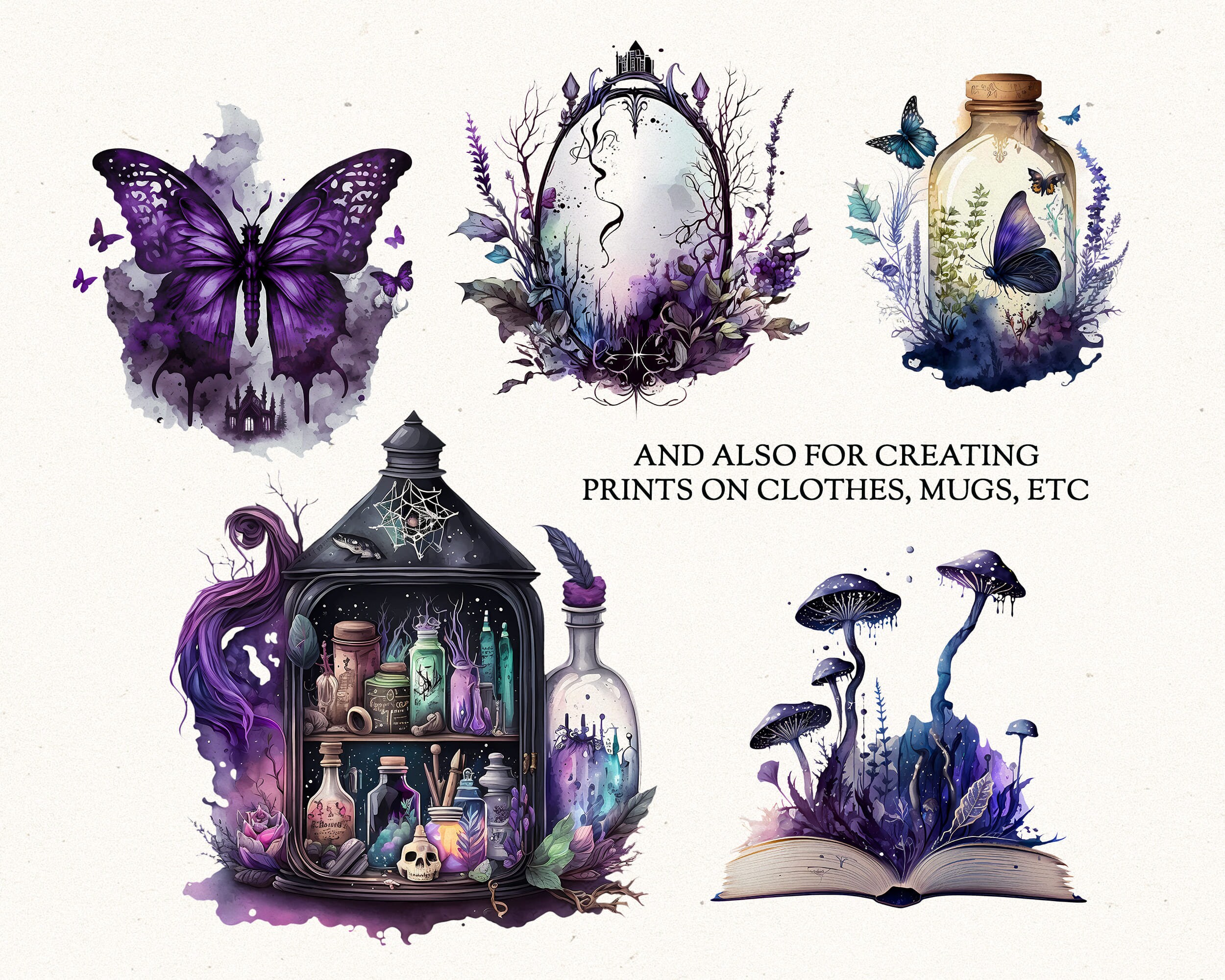 Witchy Png, Witch Clipart, Dark Academia Png, Celestial Clipart